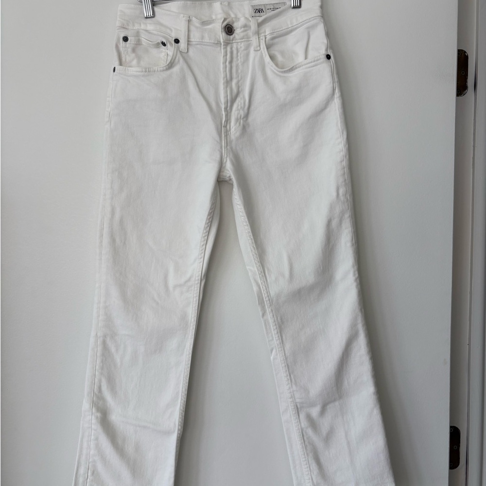 Zara High Waist Ankle Women's White Jeans